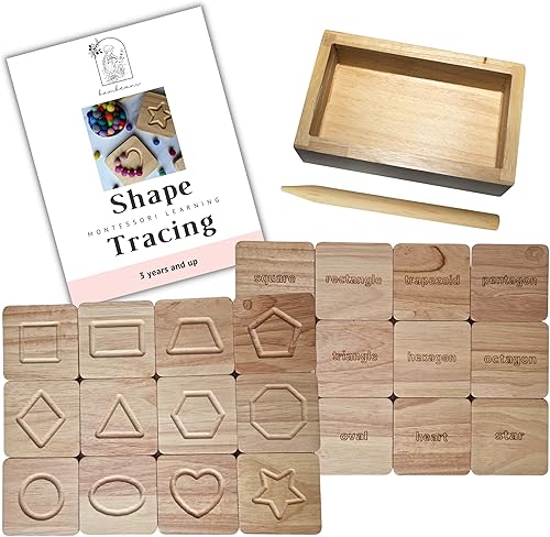 Bambeani Juguetes de trazado de formas para niños pequeños Juguetes Montessori y juguetes Waldorf Juguetes de madera para niños pequeños Juguetes