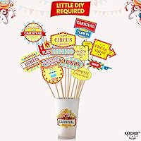 Vista 4 de KatchOn, Carteles de carnaval para decoraciones de carnaval, paquete de 32 Accesorios de cabina de fotos de carnaval para decoraciones de fiesta