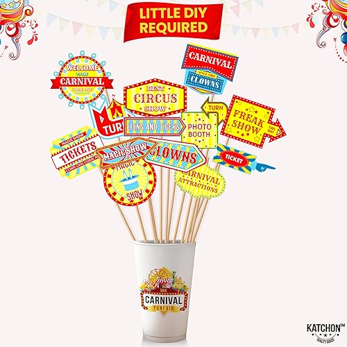 Miniatura 6 de KatchOn, Carteles de carnaval para decoraciones de carnaval, paquete de 32  Accesorios de cabina de fotos de carnaval para decoraciones de fiesta
