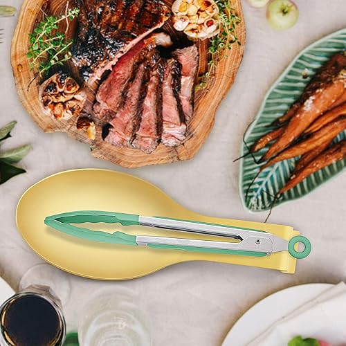 Miniatura 6 de LIANYU Soporte de cuchara dorado para encimera de cocina, encimera de cocina, cuchara de acero inoxidable, soporte para utensilios de cuchara, apto