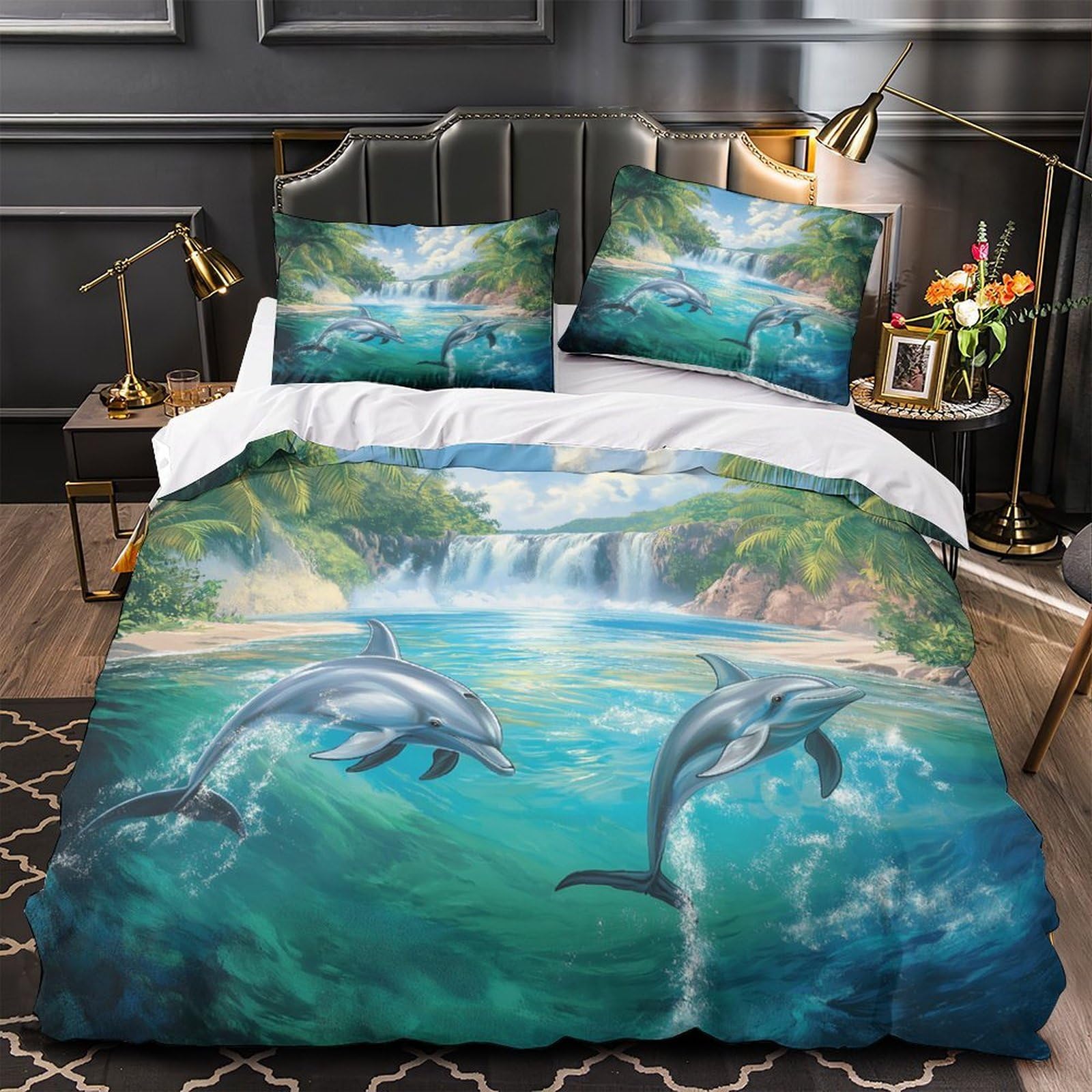Parure de lit king 3D chien pour chambre d'adulte style usa confortable et douce