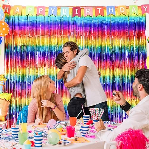 Miniatura 7 de Cortina de flecos de papel de oropel plateado para decoración de fondo de fiesta para graduación, cumpleaños, boda, compromiso, novia, baby shower,