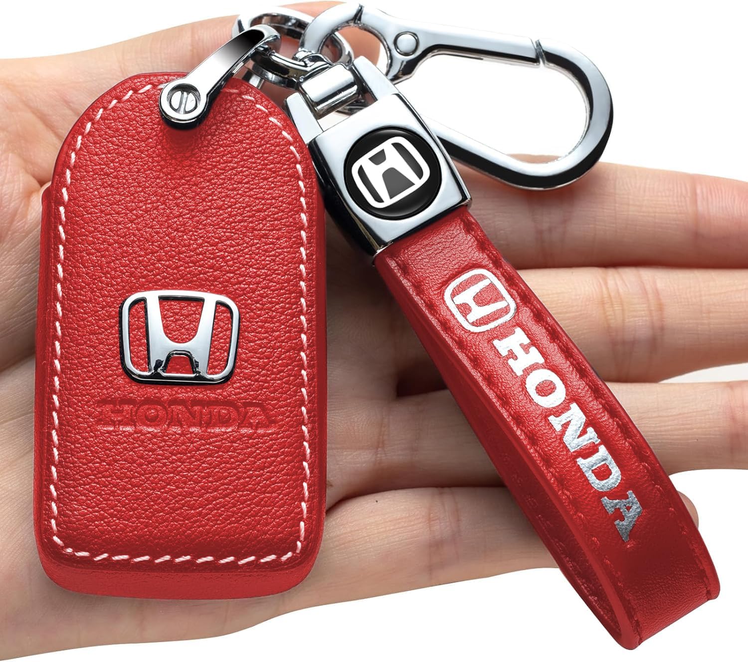 Car Key Fob Case, for Honda Civic CR-V CRV S2000 FD2 s2000 NSX Accord Pilot LX EX EX-L Touring Series Car Key Fob Case Cover Accessories (Positive 3 Button) Black