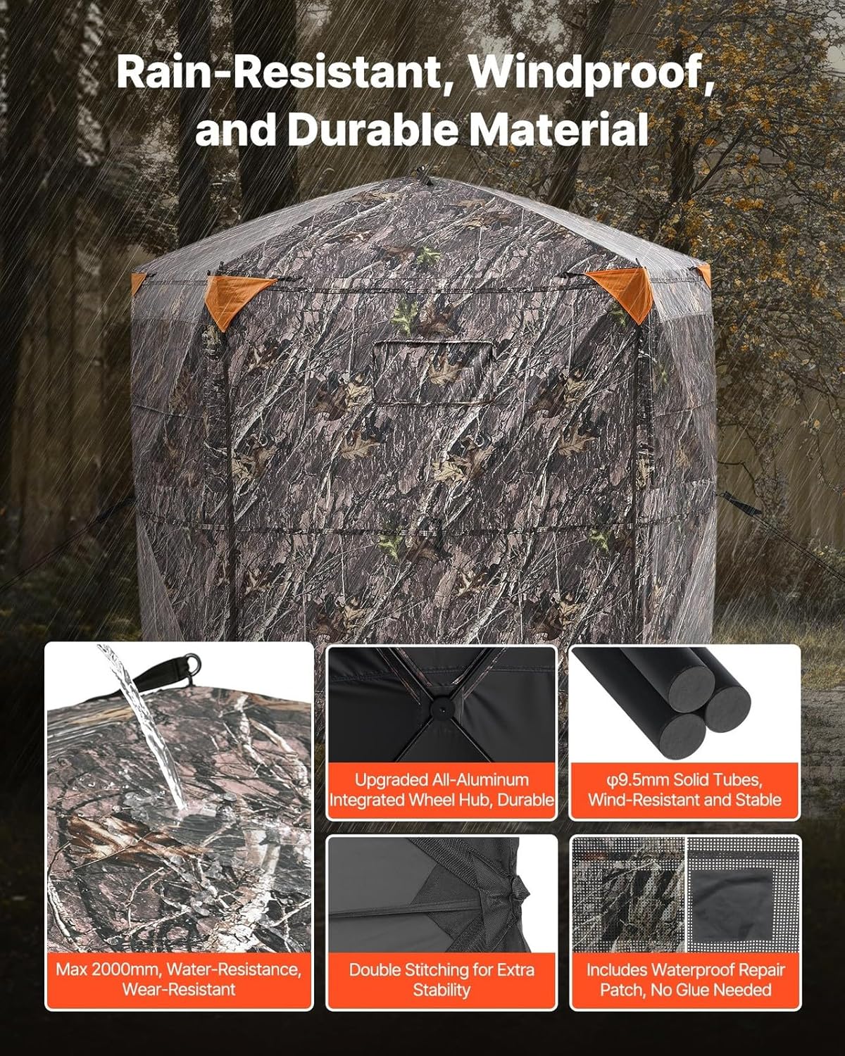 6-7 Person Portable Hunting Blind Ground Deer Duck Blind with Carrying Bag