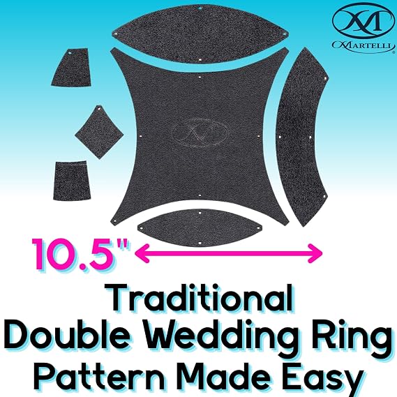 Martelli LARGE Double Wedding Ring Quilt Template Set Non-Slip Professional Quilting Rulers Precision Cutting Guides for Classic Wedding Ring Patterns High-Density for Machine & Longarm Quilting