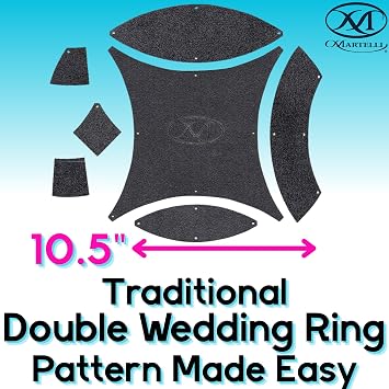 Martelli LARGE Double Wedding Ring Quilt Template Set Non-Slip Professional Quilting Rulers Precision Cutting Guides for Classic Wedding Ring Patterns High-Density for Machine & Longarm Quilting