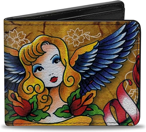 Buckle-Down Billetera plegable PU para hombre, TJ-Blonde, multicolor, 4.0" x 3.5", Varios colores