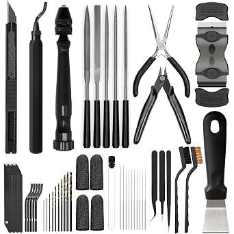 3D Printer Tool Kit Essential, 3D Printing Tool Kit, 3D Printer Accessories, Deburring Tool, Wire Cutter, Drill, Remove, Smooth, Finish, Deburring, Rough, Drill Scraper