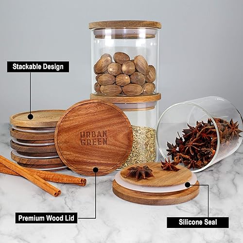 Miniatura 3 de Tarros de almacenamiento de vidrio con tapas de abrazadera de bloqueo herméticas, recipientes de vidrio herméticos con tapas de bloqueo, recipientes