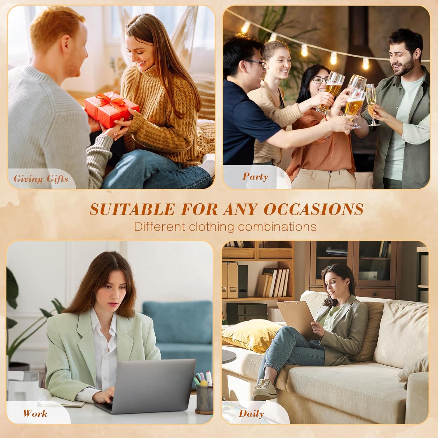 4 PCS 3.8" Octopus Hair Claw Clips, Large Tortoise Shell Claw Clips for Women Girls, Strong Grip for Thick Hair, Hair Accessories for Valentine's Day/Birthday Gifts - Image 6