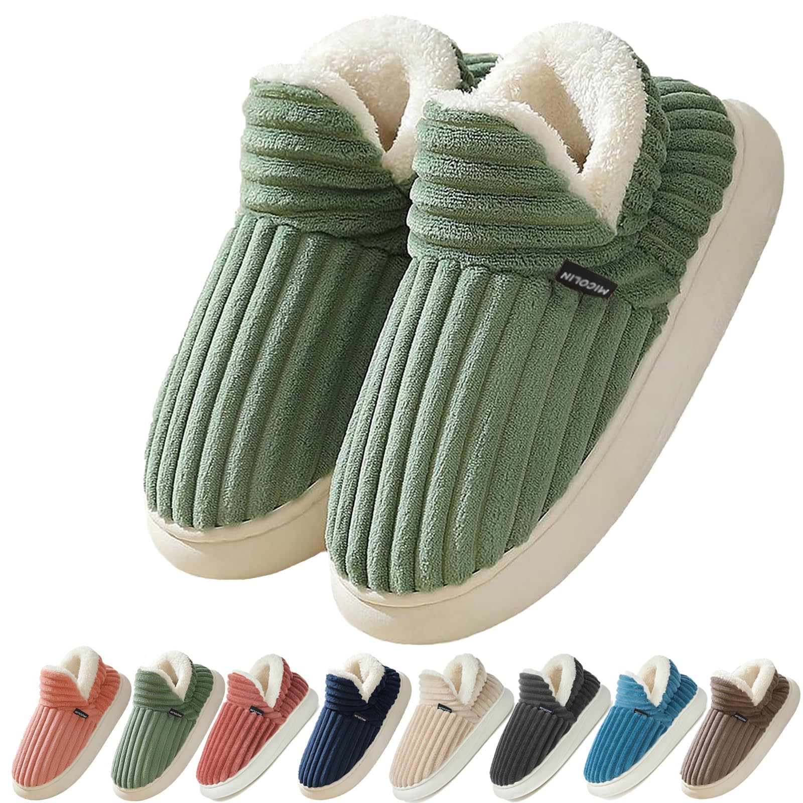 Coswind Pantofole Donna Uomo Invernali Ciabatte Calde Chiuse Peluche with Memory Foam Pelose Eleganti Comode Morbide Antiscivolo