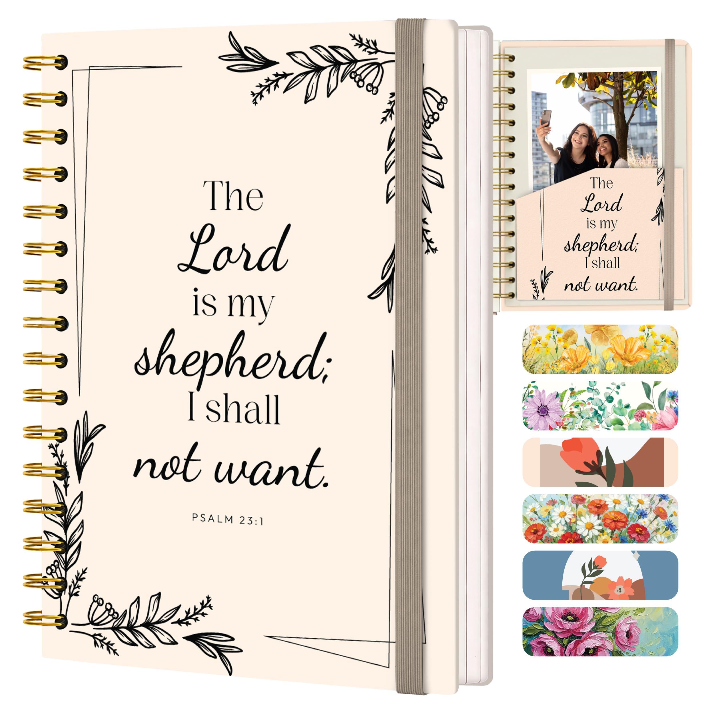 Only Zest Hardcover Blank Christian Notebook – 140 Pages – Psalm 23:1 — image 1