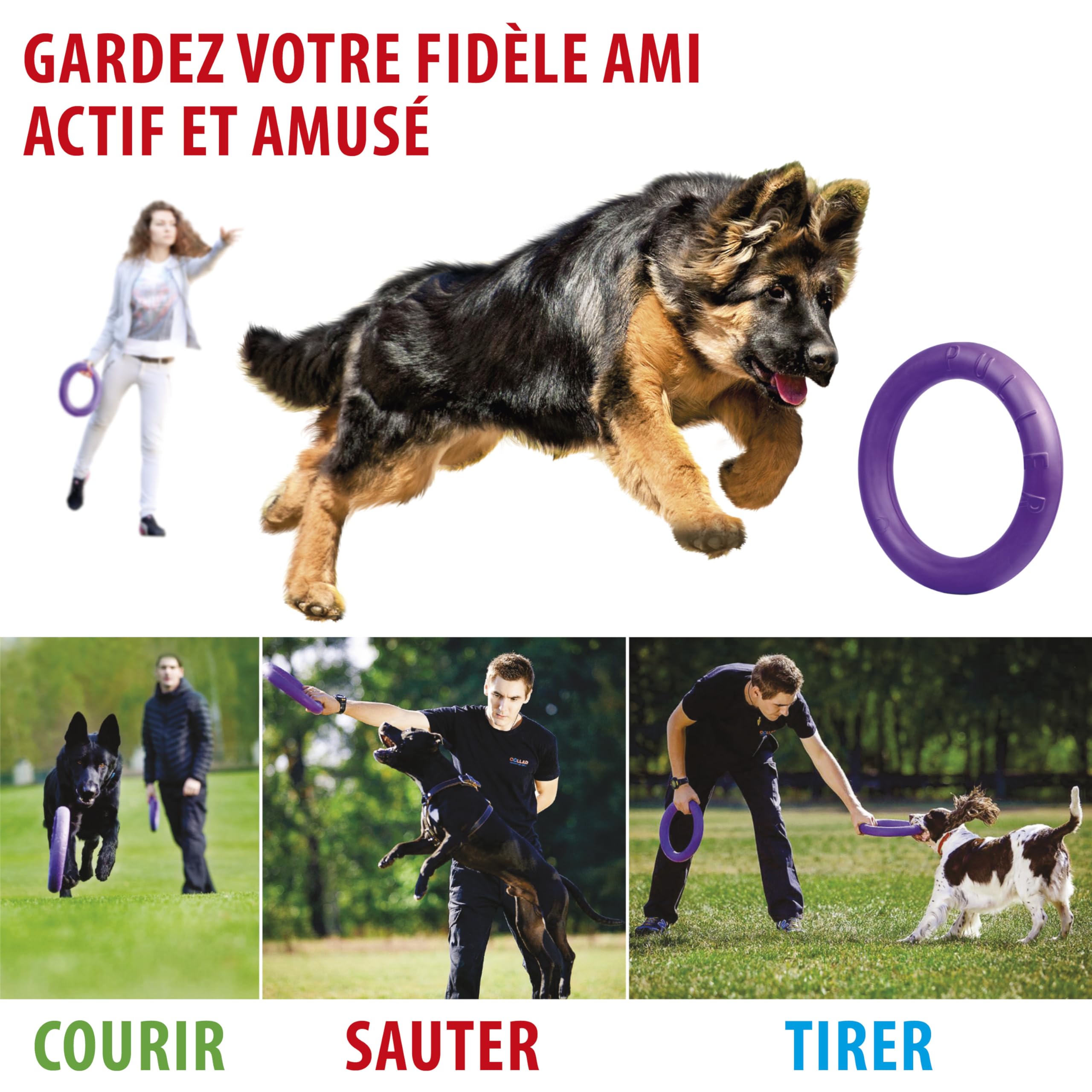 Ferplast Jouet Chien, Anneau Entrainement Chien à Mâcher, Course, Saut, Tir, Matériau Robuste Non Toxique, Flottant, PULLER MAXI, Jouets pour Chiens Grands, 1 Anneau de Fitness
