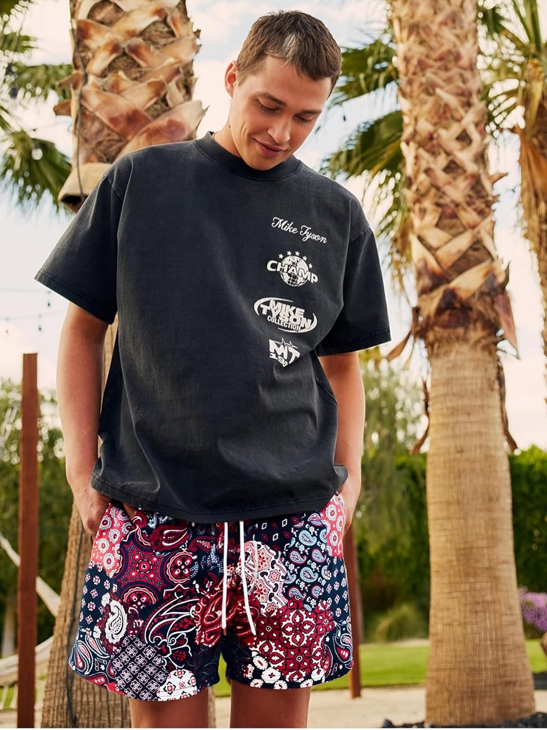 DIOTSR Mens Graphic Shorts Boho Paisley Shorts Athletic Basketball Bandana Shorts Running Streetwear Drawstring Waist