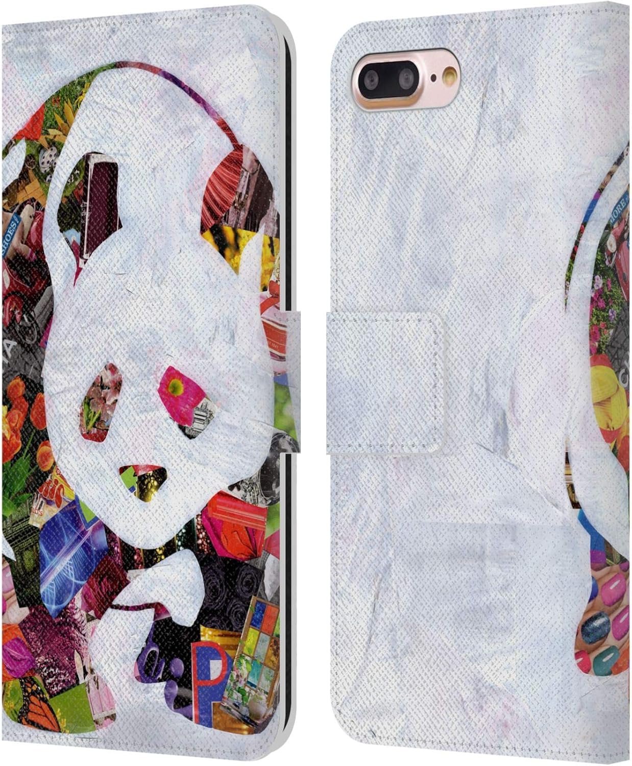 Head Case Designs Officially Licensed Artpoptart Panda Animals Leather Wallet Case Compatible with Apple iPhone 7 Plus/iPhone 8 Plus