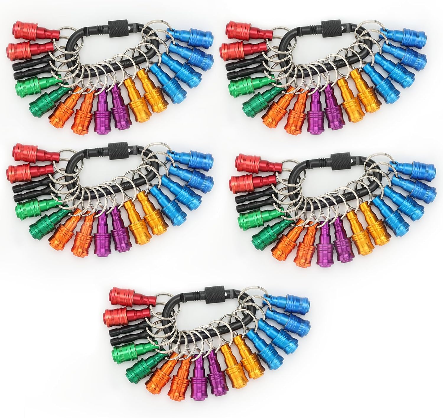 Katerk Portable Bit holder Keychain, 80 pcs 1/4 inch Hex Shank Screwdriver Bits Retainer W/Black