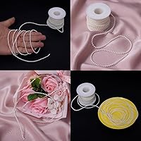 Vista 7 de Hilo de cuentas de perlas de mijo de 3 mm, cuentas de imitación de perlas para manualidades, guirnalda de cuentas de perlas, rollo de cuentas
