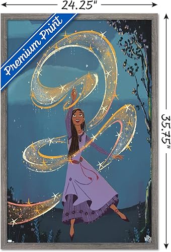 Vista 26 de Trends International Disney Wish - Póster de collage 6 (Asha), 34 pulgadas de largo x 22.4 pulgadas, paquete de póster y clip