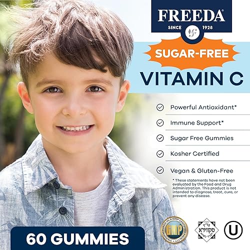 Miniatura 2 de FREEDA Gomitas de vitamina C para niños con vitamina C  Gomitas VIT C masticables sin azúcar para adultos, adolescentes y niños  Certificado Kosher,