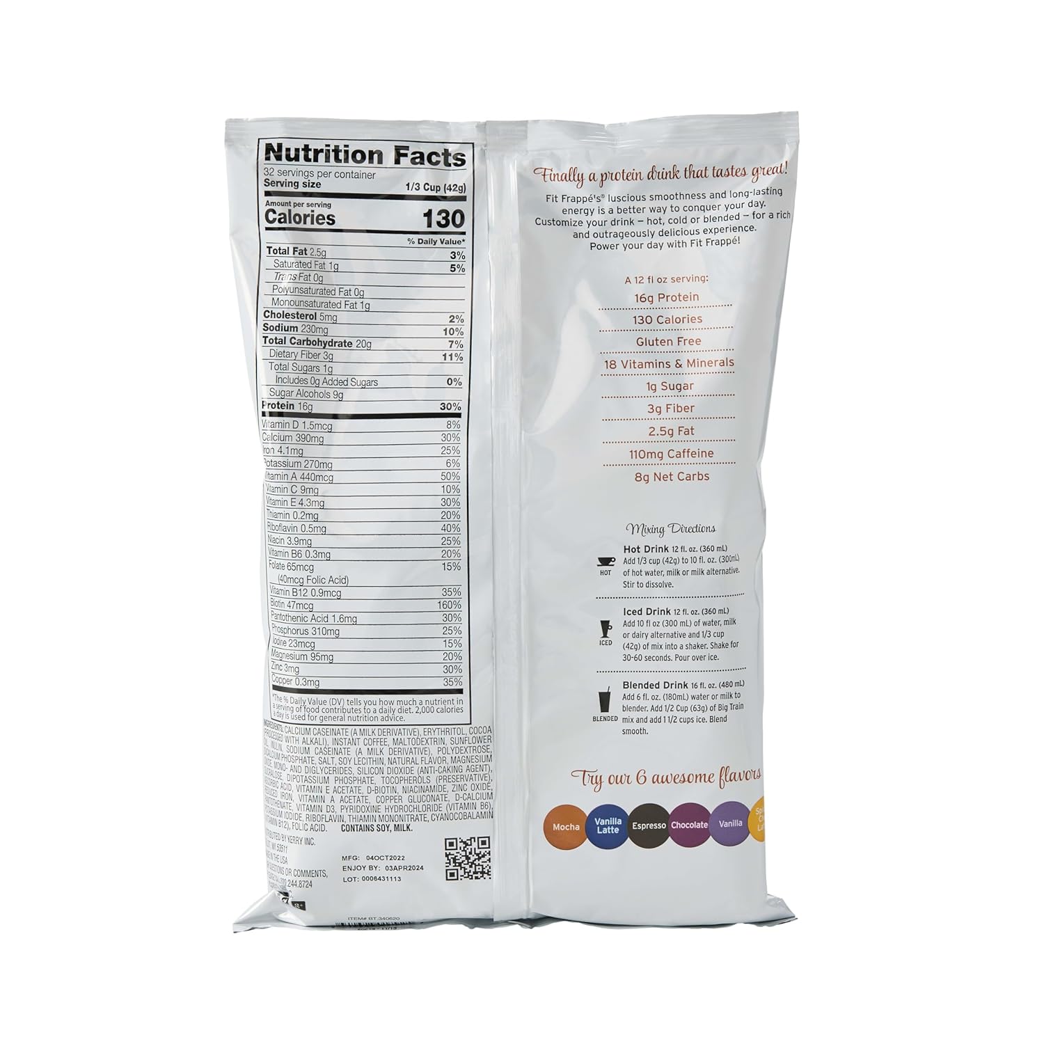 Big Train Fit FrappeMocha Protein Beverage Mix, 3 Pound (Pack of 1)