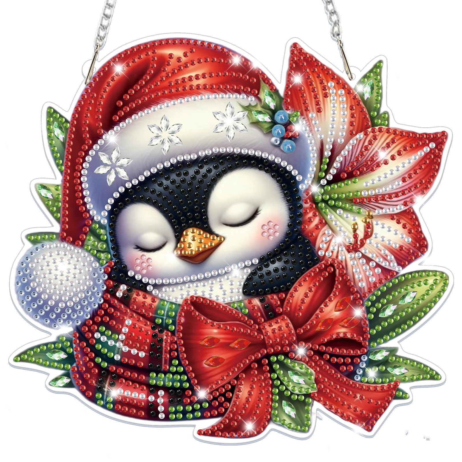 Lxmsja Christmas Diamond Art Hanging Ornaments for Adults Kids Christmas Diamond Painting Penguin Kits