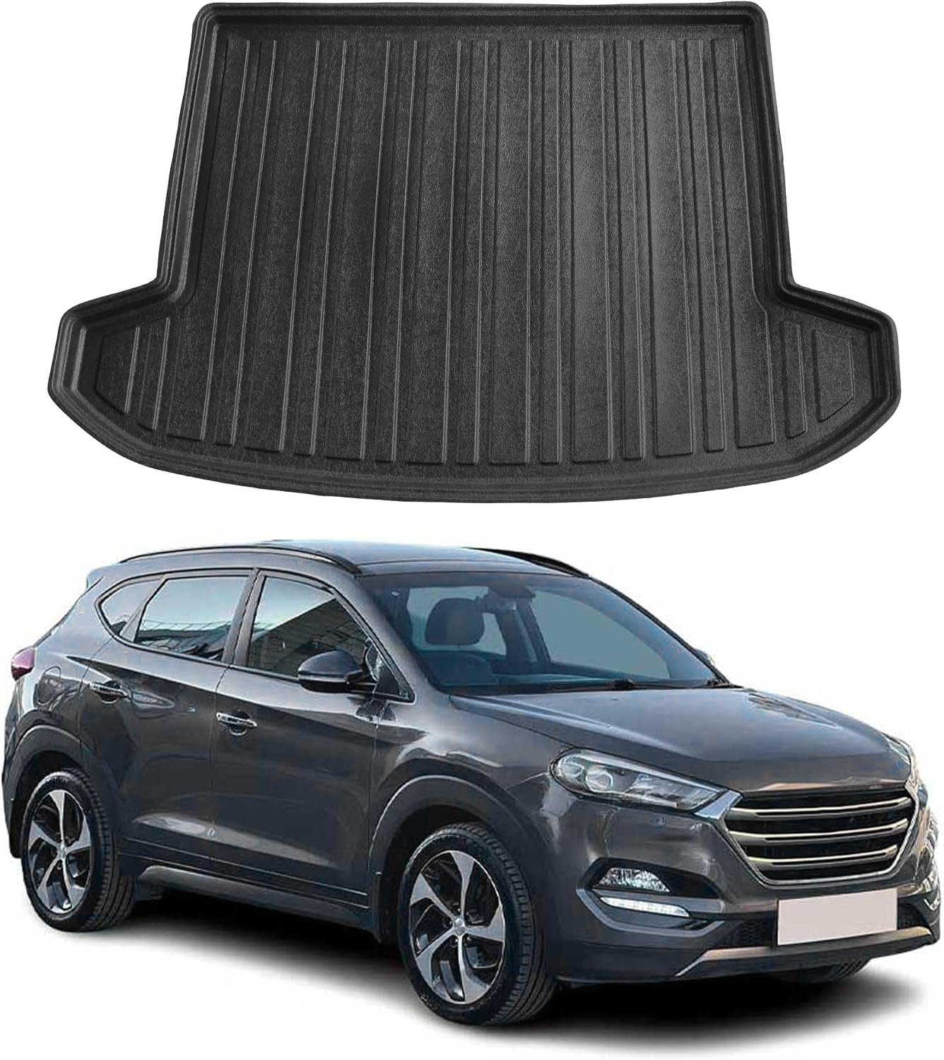 OMAC Cargo Mats Liner for Hyundai Tucson 2015-2021 Black All-Weather TPE