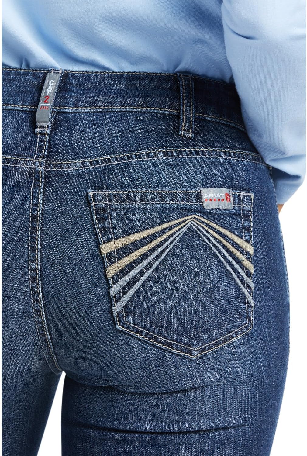 ARIAT Women's Fr Avelynn Medium Wash Duralight Stretch Slim Work Jeans Blue 32 LNG