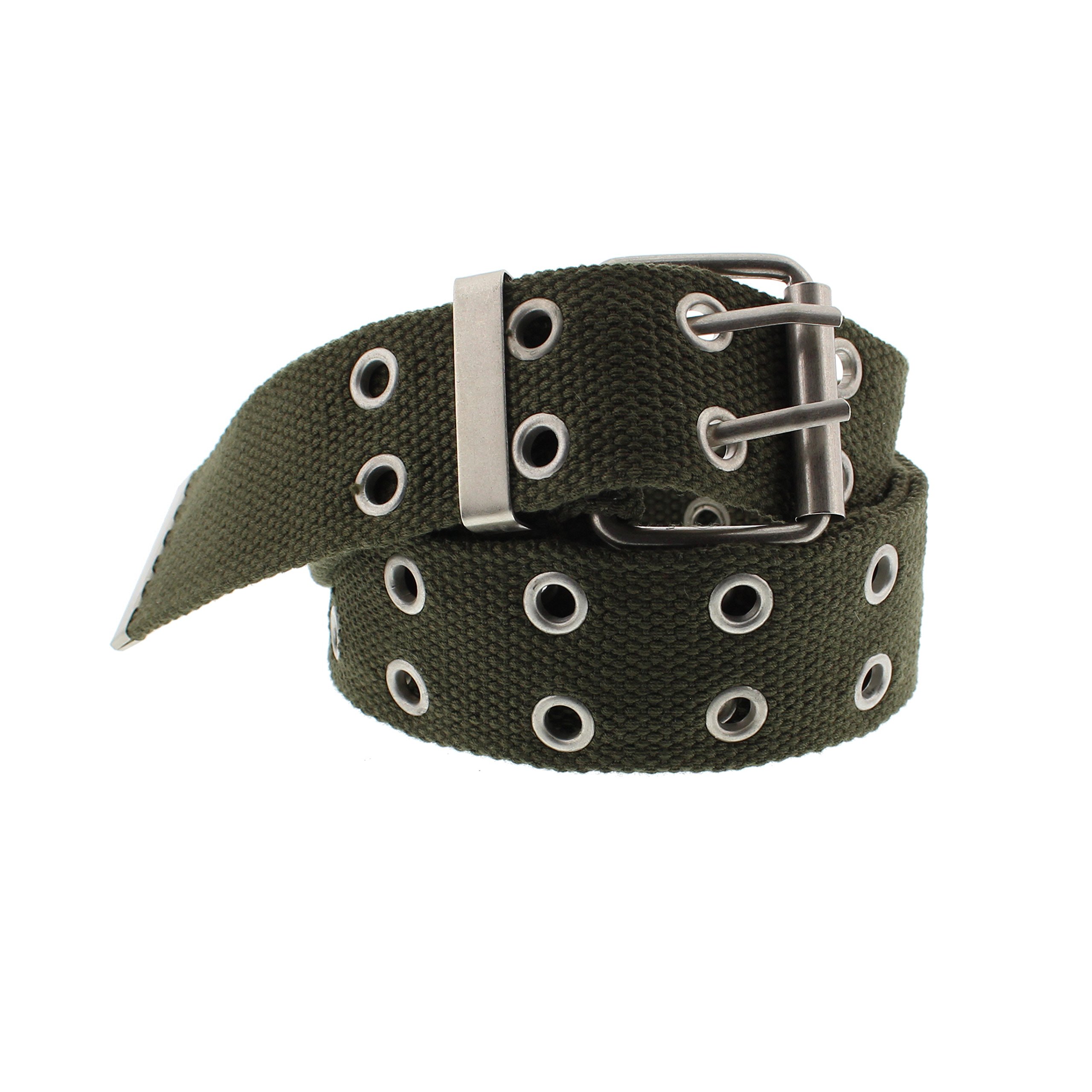 Zac's Alter Ego Adjustable Canvas Webbing Belt with 2 Row Eyelets