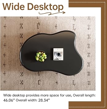 Guyii 46 Cloud Shape Black Coffee Table for Living Room