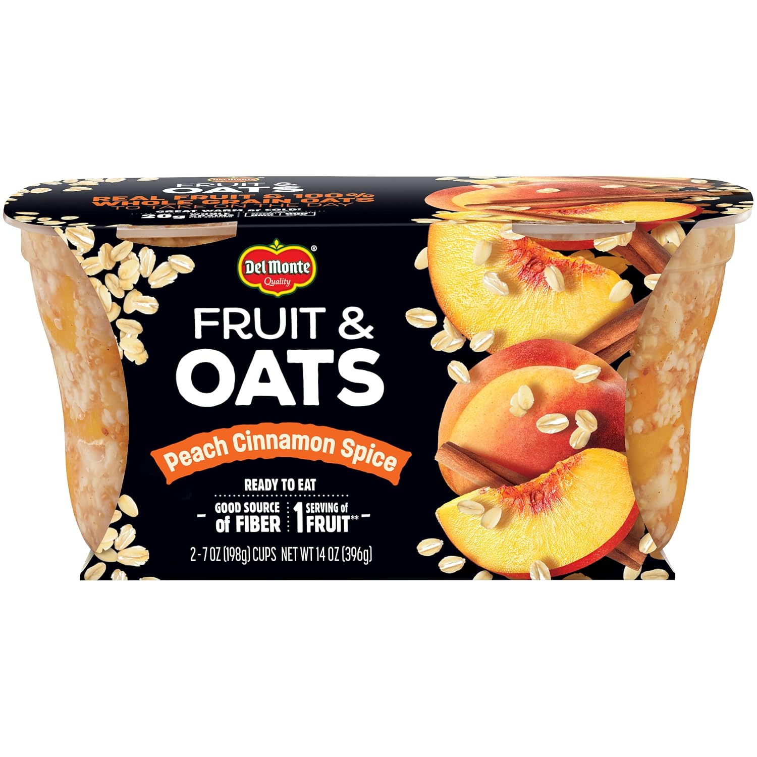 Del Monte Fruit & Oats, Peach Cinnamon Spice, 7 Oz, 2 Ct