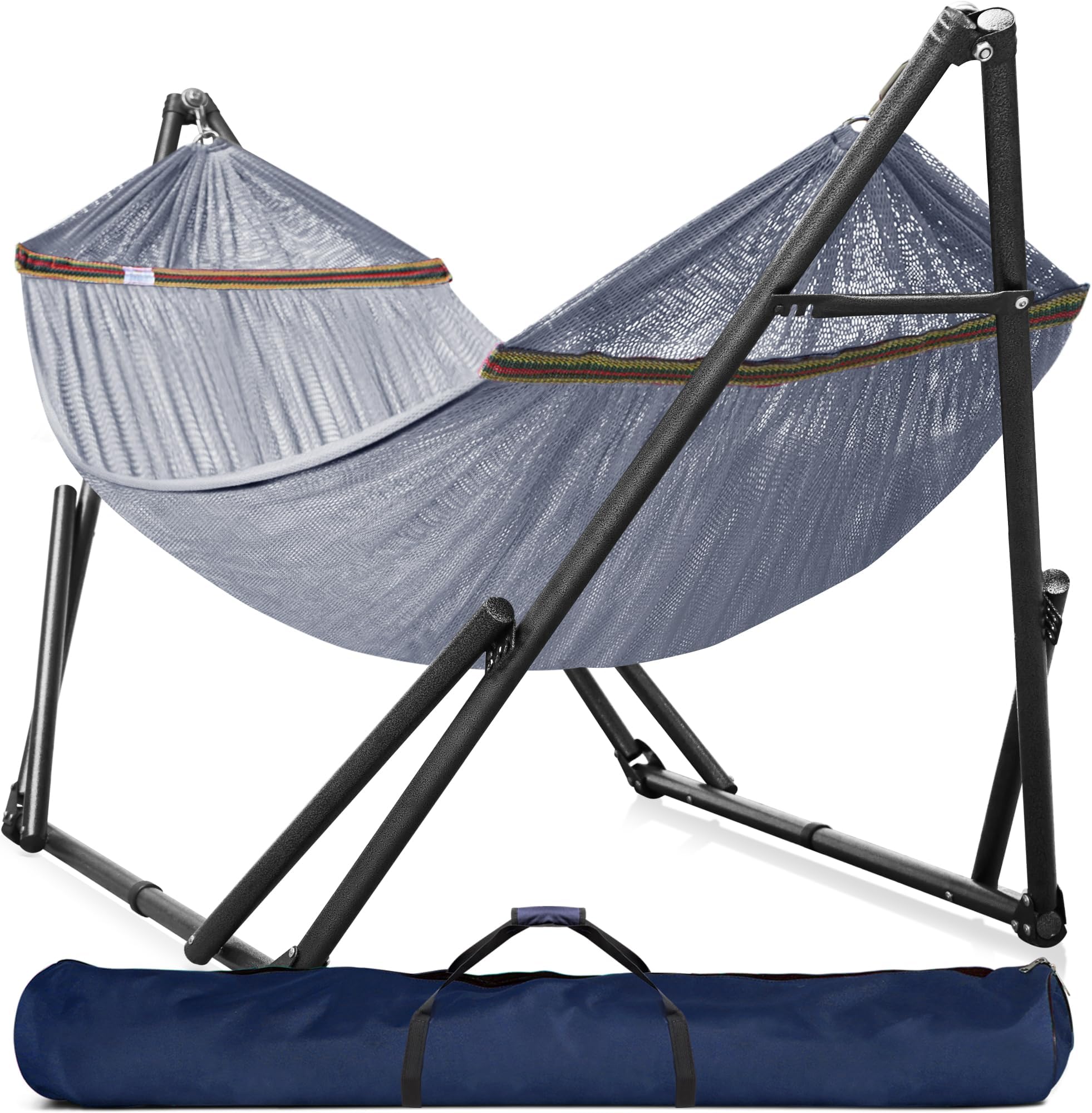 Amazon.com : SUNCREAT Double Hammock with Stand, 2 Polyester Pad ...