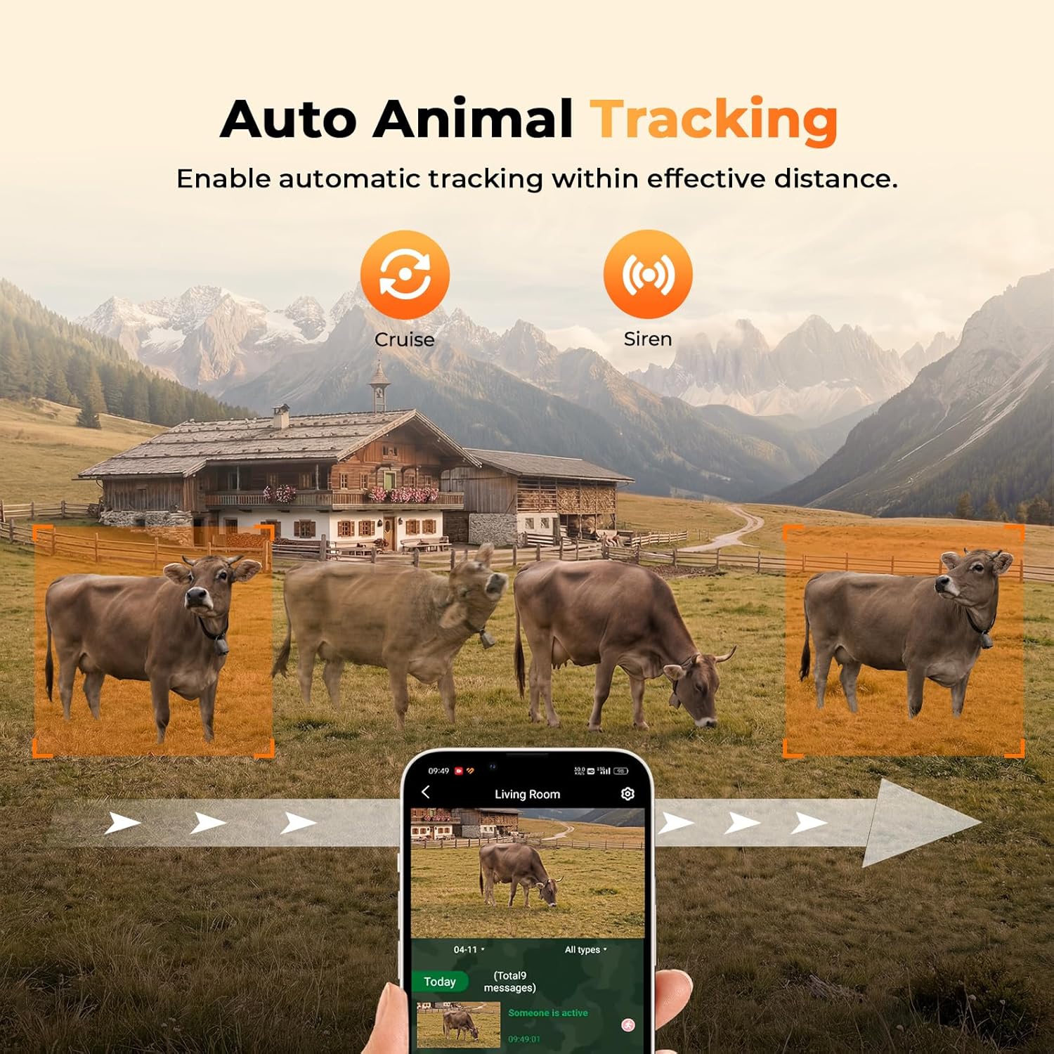 4G LTE Cellular Trail Camera 2 Pack, Auto Tracking Game Camera with SIM Card & Solar Panel, 2.5K HD Wireless Security Camera, No WiFi Needed, Motion Activated Waterproof Night Vision for Security