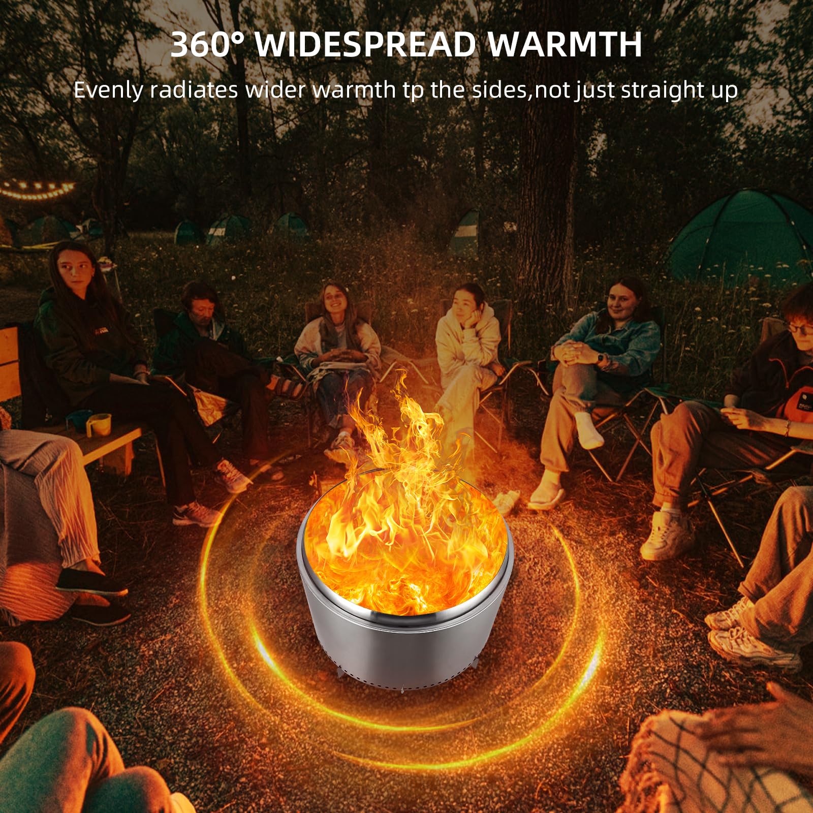 PaPaJet Hoguera De Acero Inoxidable Sin Humo De 19 Pulgadas Para  Exteriores, Estufa Portátil De Leña, image size:1600x1600