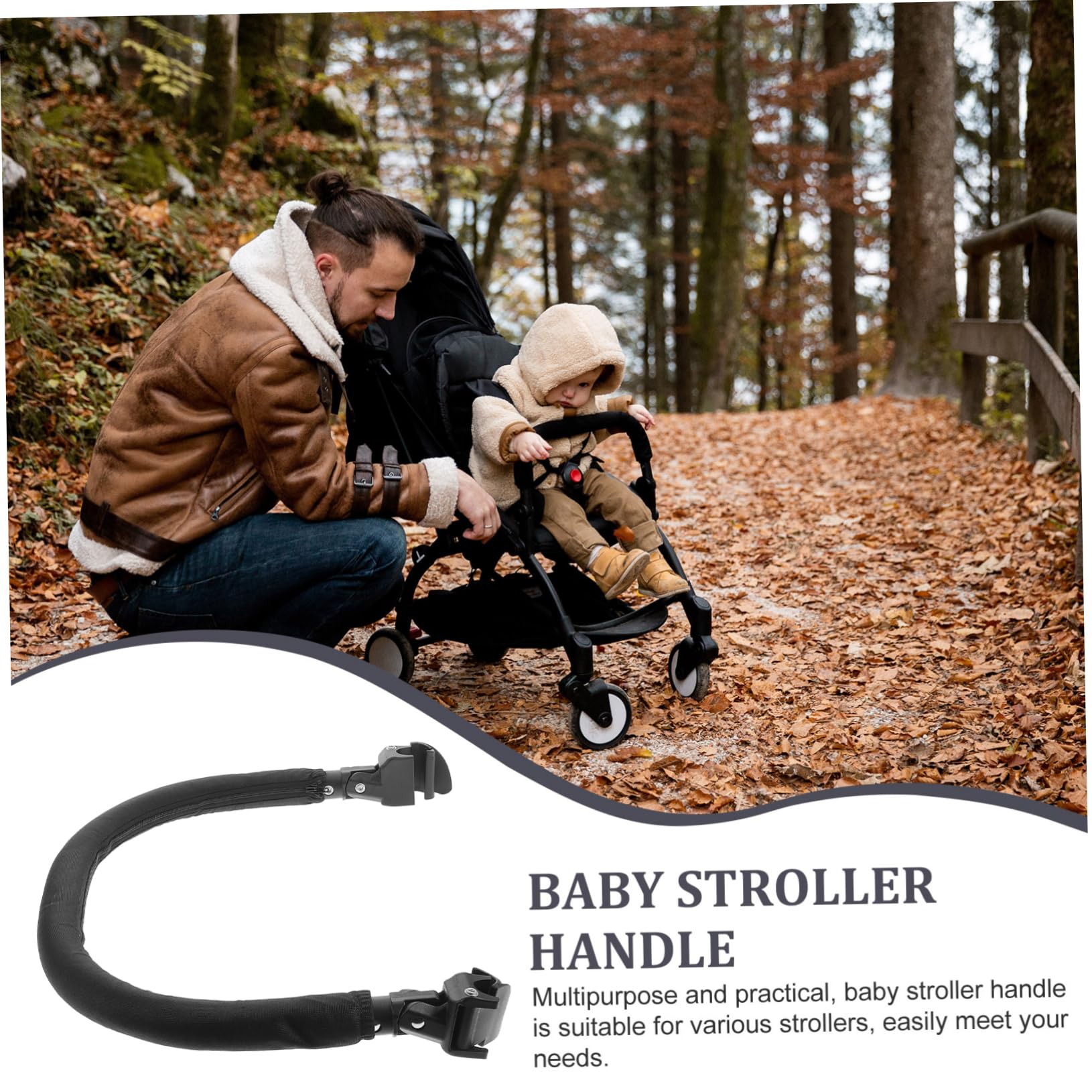 Kinderwagen Querstange als Armlehne und Griffverlängerung aus Metall