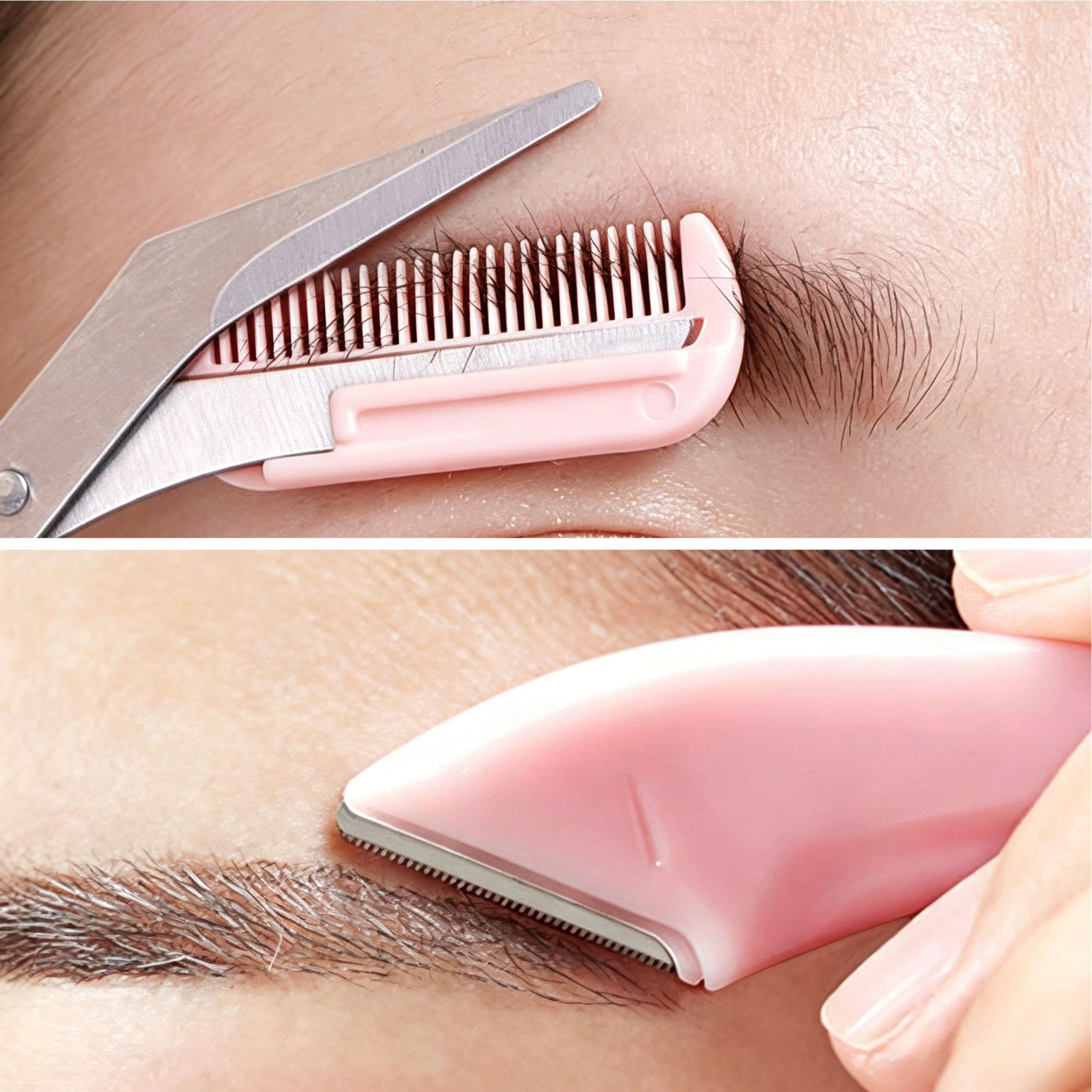 Heyiminy 2Pcs Eyebrow Scissors with Comb, Professional Eyebrow