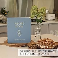 Vista 5 de Carpeta estética de recetas de 8.5 x 11 pulgadas con cubierta impermeable, el libro de recetas perfecto con fundas de plástico para escribir tus