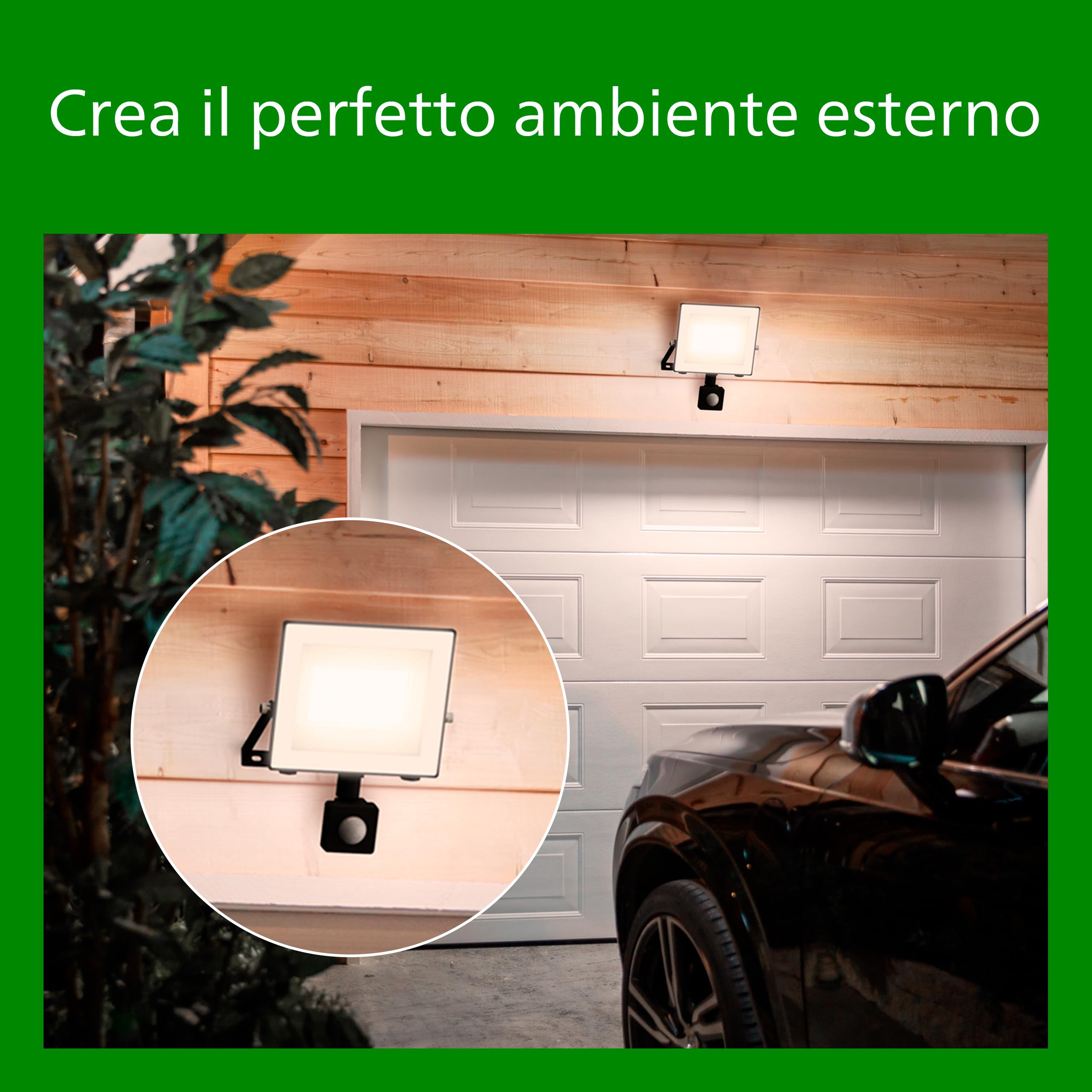 PHILIPS Lois UltraEfficient, Faretto da esterni con sensore, Antracite