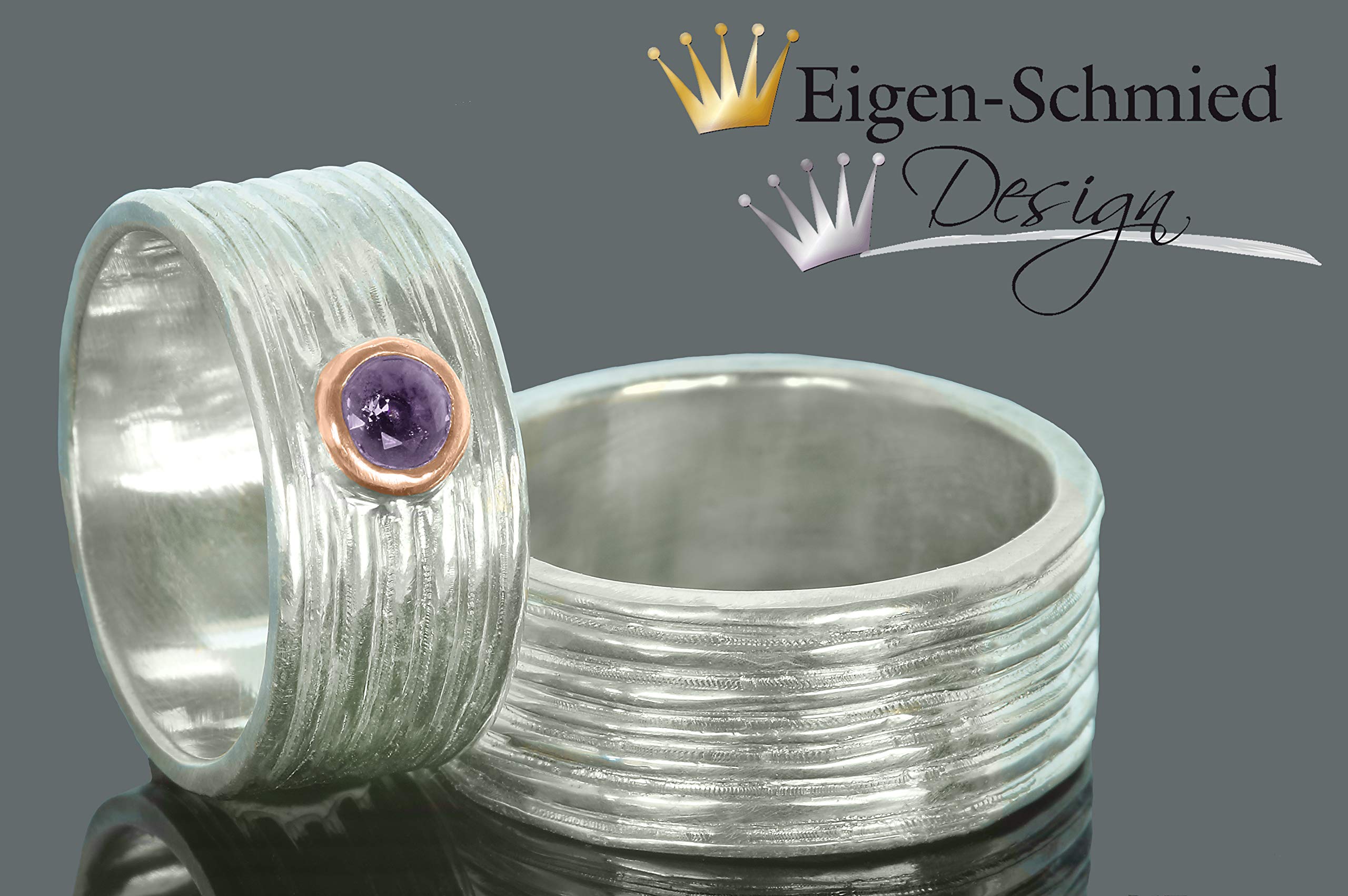 Goldschmiede Silberringe "winding" 925er Sterling Silber mit Rosé-Vergoldung, Trauringe, Verlobungsringe, Freundschaftsringe, Partnerringe, Hochzeit, Verlobung, Silberschmuck, Freundschaft