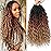 Col Bling Ombre Goddess Locs Crochet Hair 14 Inch 8 Packs Faux Locs Crochet Hair for Women 3 Tone Boho River Locs Hair with Curly Ends Synthetic Hair Style (1B/30/27)