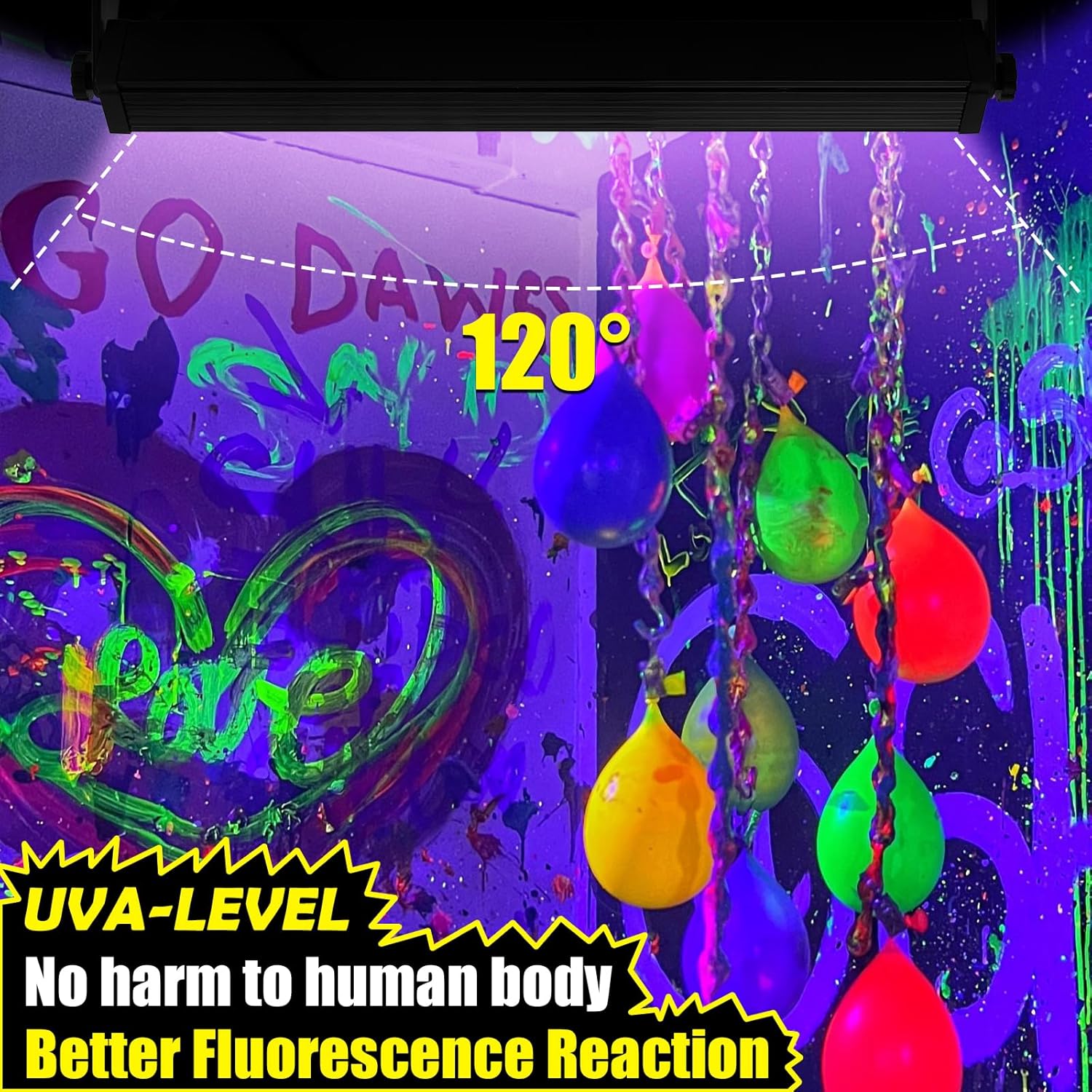 4 Pack IP66 Waterproof 40W Blacklight Bar & 45W LED Black Light Bar