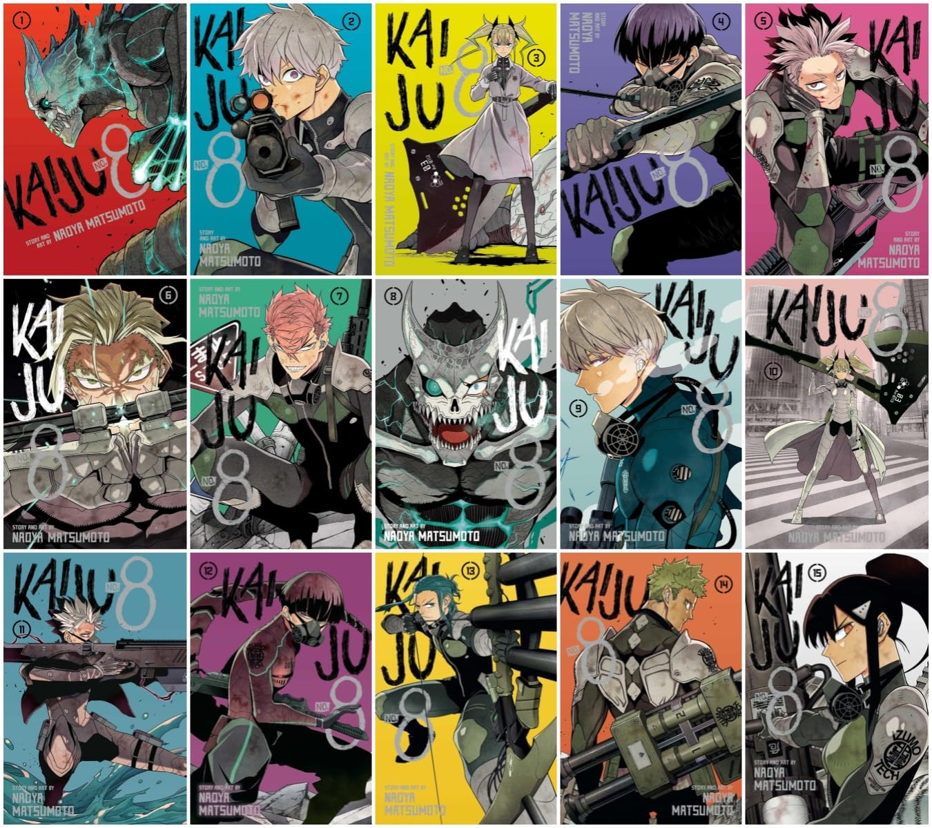 Kaiju No. 8 Manga Series 15-Book Complete Collection Set (Vol.1 to Vol.15) - Action-Packed Monster Battles, Sci-Fi Adventure, and Shonen Manga      Paperback – March 5, 2025