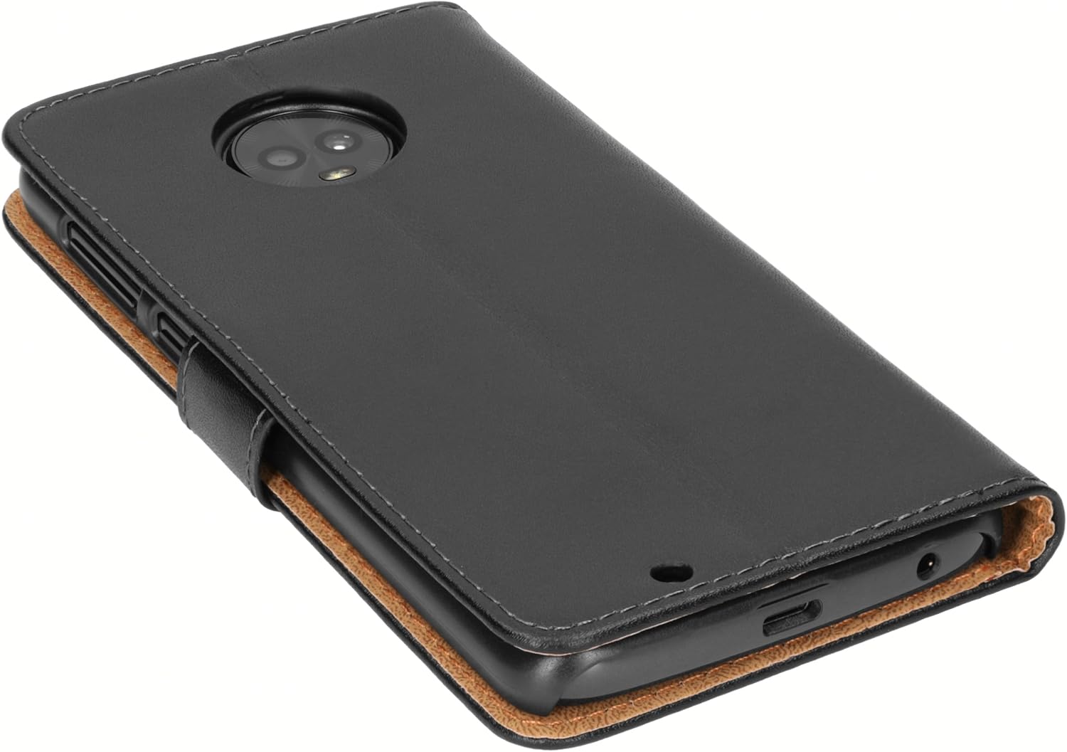 mumbi Book-Style Case Compatible with Motorola Moto G6 Black