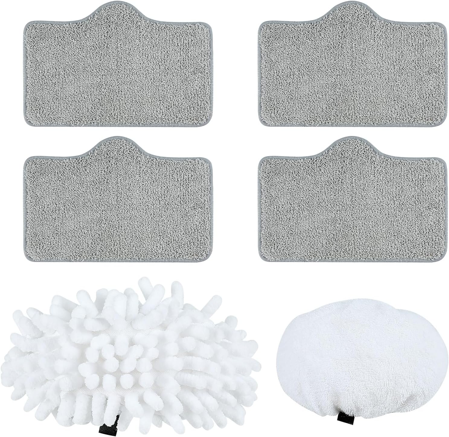 ACHTFACH Steam Mop Accessory Kit for SC-05 - Includes 4 Floor Pads, 1 Ironing Cloth, and 1 Window Scraper Cloth