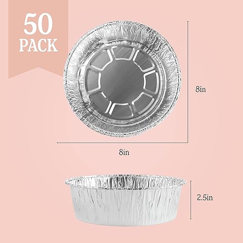 Vista 15 de PLASTICPRO Moldes redondos de 3.5 pulgadas para magdalenas, moldes desechables de aluminio, aptos para congelador y horno, paquete de 50