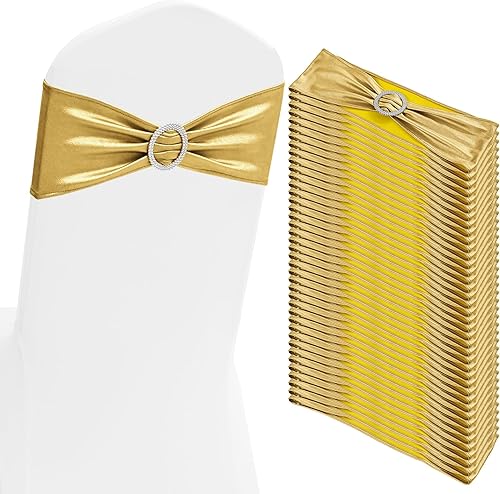 100 cintas elásticas de elastano para silla, con hebilla deslizante, lazos elásticos universales para sillas para bodas, fiestas, ceremonias,