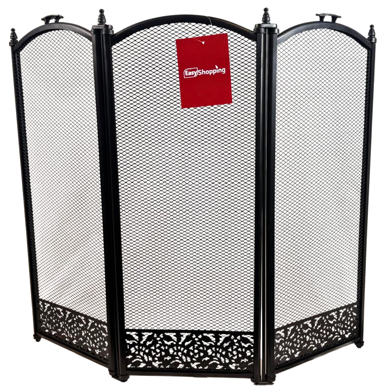 Easy Shopping® 3-Panel Black Firguard Metal Firescreen Safety Screen Strong