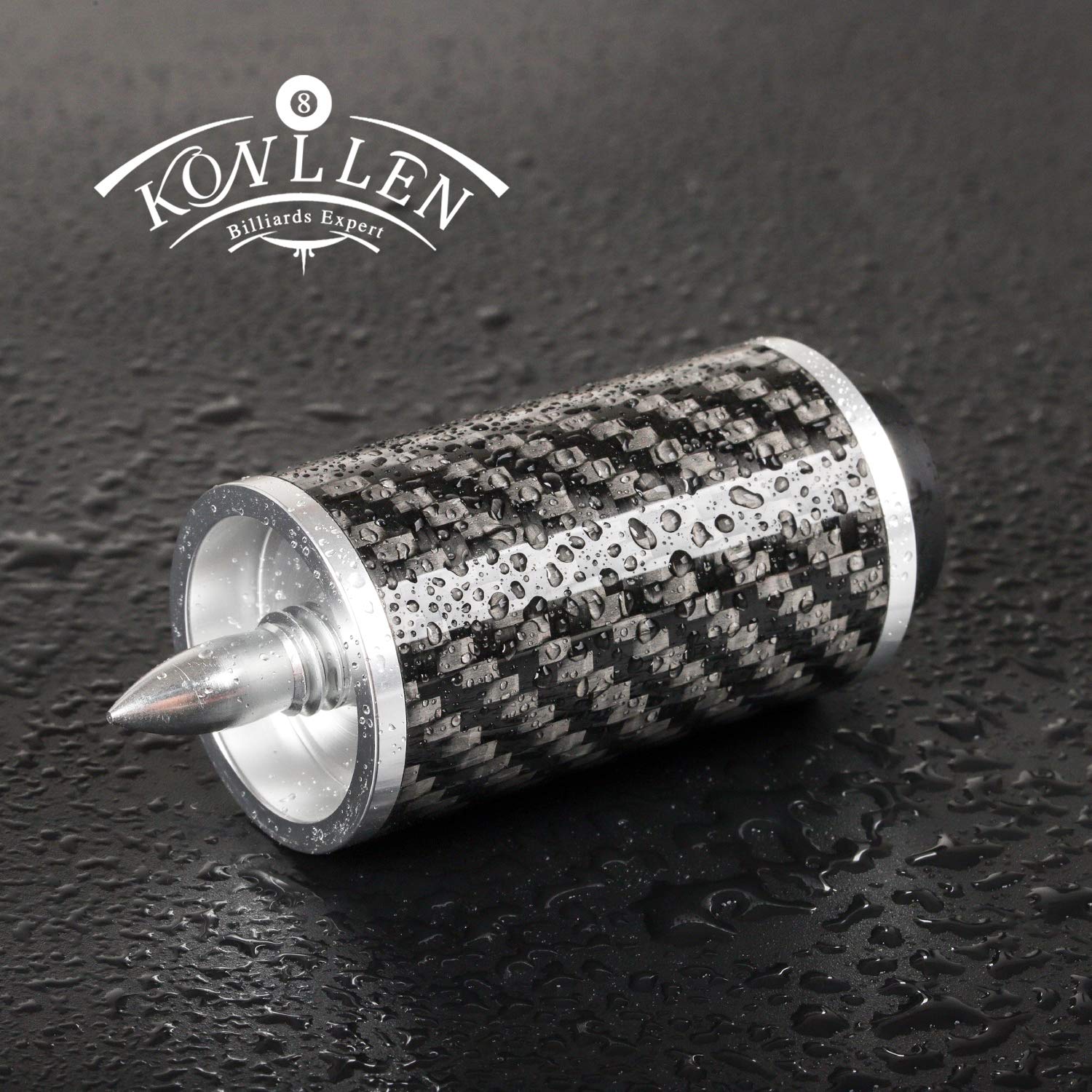 KONLLEN Extensión de taco de piscina con 3 topes de fibra de carbono para billar de extensión de billar para mezz Predator ZOKUE Jflowers Cue (fibra de carbono) (2 pulgadas)