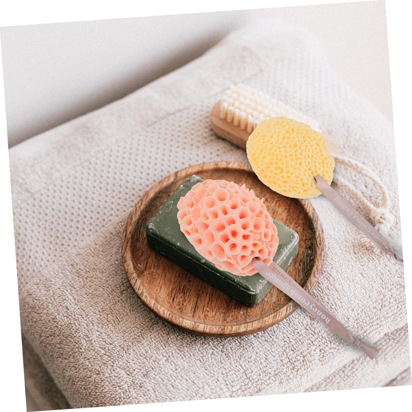 minkissy 10piezas Esponjas De Baño Exfoliantes De Natural Bola De Baño De Diseño De Panal Para Adultos y y Limpieza