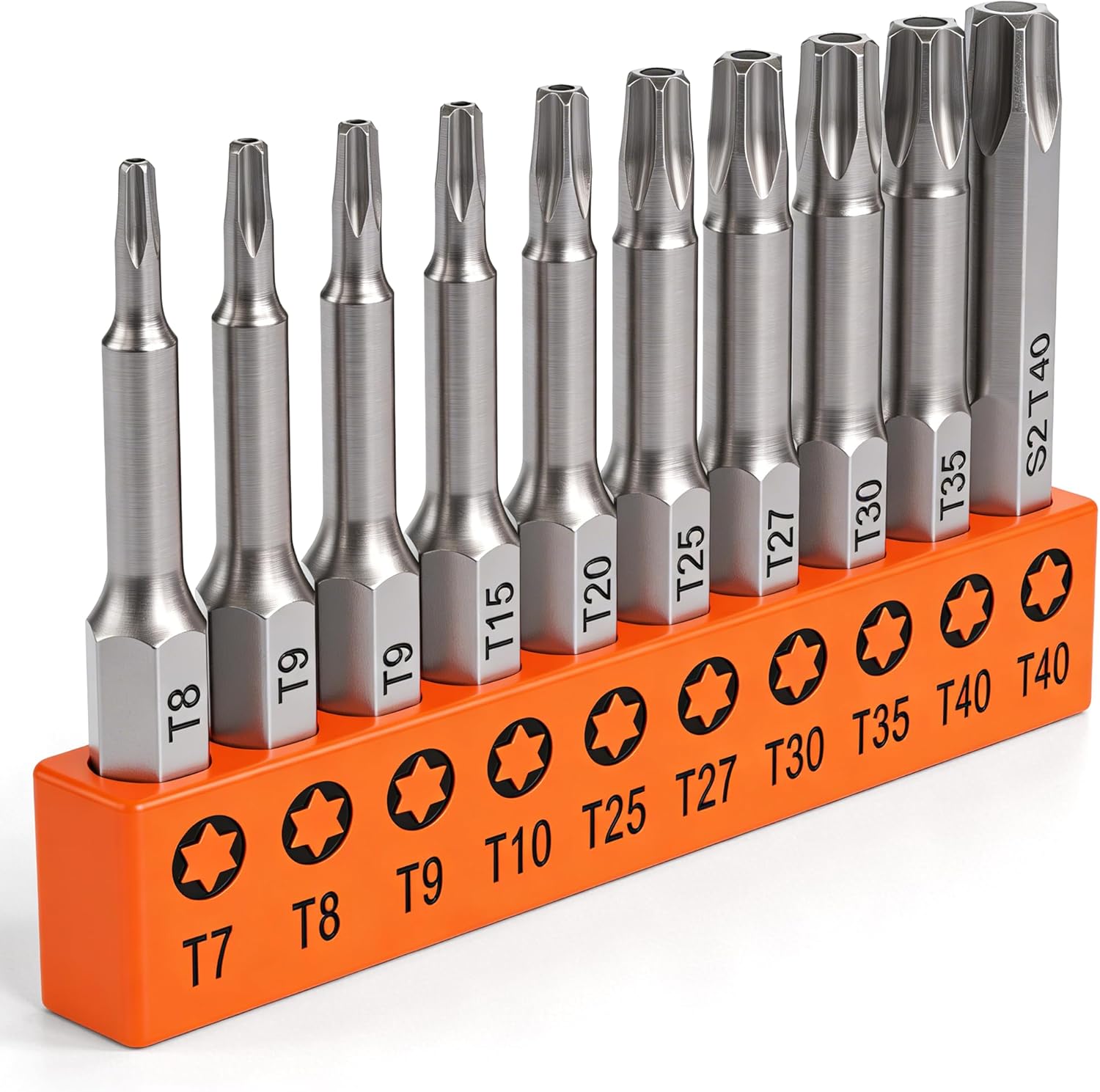 HORUSDY 11-Piece Tamper Resistant Star Bits, S2 Steel, T7 - T40 Security Torx Bit Set