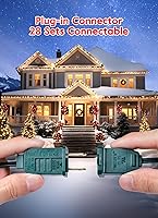 Vista 4 de Luces LED vintage C9 de Navidad, cadena de luces C9 de 25 pies con 25 bombillas LED C9 de plástico, luces impermeables conectables al aire libre